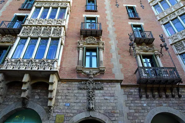 Casa Terrades Veya Casa Les Punxes Mimar Josep Puig Cadafalch — Stok fotoğraf