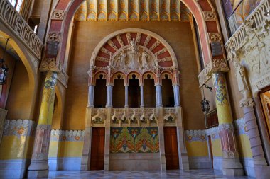  Barselona 'daki Lluis Domenech i Montaner' in Kutsal Haç Hastanesi ve Santa Creu i Sant Pau, Barselona, İspanya 