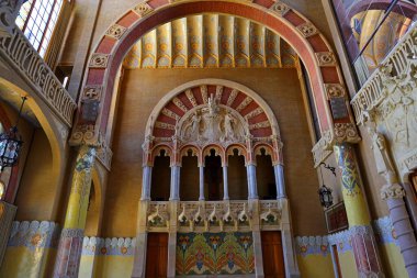  Barselona 'daki Lluis Domenech i Montaner' in Kutsal Haç Hastanesi ve Santa Creu i Sant Pau, Barselona, İspanya 