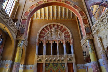 Barselona 'daki Lluis Domenech i Montaner' in Kutsal Haç Hastanesi ve Santa Creu i Sant Pau, Barselona, İspanya 