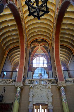  Barselona 'daki Lluis Domenech i Montaner' in Kutsal Haç Hastanesi ve Santa Creu i Sant Pau, Barselona, İspanya 