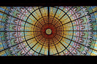 Palau de la Musica Catalana, modernist konser salonu mimar Lluis Domenech i Montaner tarafından tasarlandı Barcelona, Katalonya, İspanya 