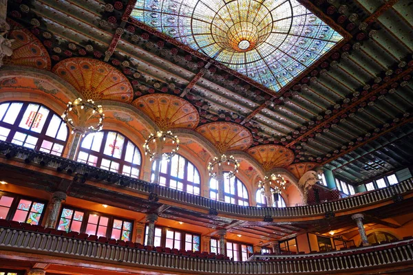 Palau Musica Catalana Modernista Concert Hall Projetado Pelo Arquiteto Lluis — Fotografia de Stock
