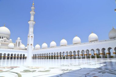 Abu Dhabi, United Arab Emirates- June 08, 2019: The Sheikh Zayed Grand Mosque Center SZGMC is the largest mosque in the UAE