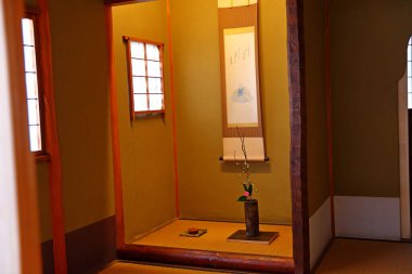  Hida-Takayama, Gifu, Takayama, Japonya 'daki geleneksel devlet dairesinde iyi korunmuş.