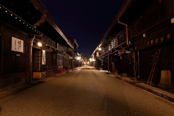 日本高山市Gifu市Hida Takayama老城区保存完好的传统木制房屋 — 图库照片