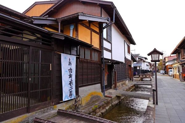 Стародавні Японські Будинки Маленького Містечка Хіда Фурукава Гіфу Японія — стокове фото