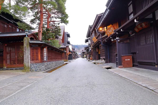 Хорошо Сохранившиеся Традиционные Деревянные Дома Районе Старого Города Хида Такаяма — стоковое фото