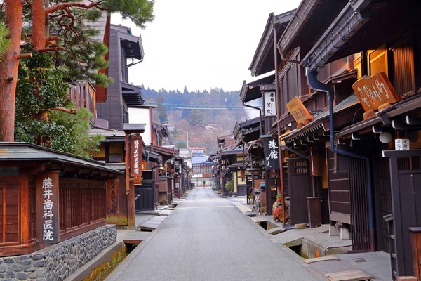 Casas Madera Tradicionales Bien Conservadas Casco Antiguo Hida Takayama Gifu — Foto de Stock