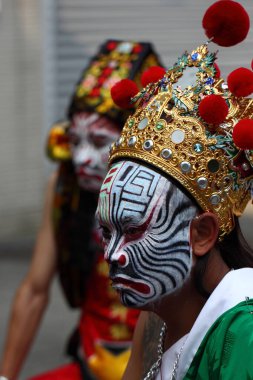 Taipei, Tayvan 12 Nisan 2014: Matsu Tapınağı Fuarı 'nda kutsal generaller geçit töreni