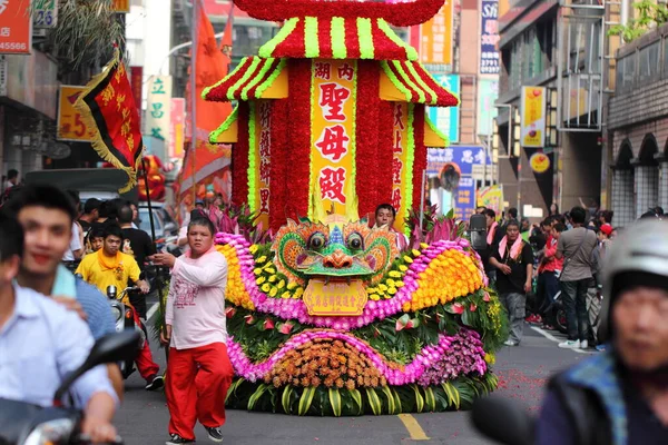Taipei Taiwan Απριλίου 2014 Παρέλαση Ιερών Στρατηγών Στο Ναό Matsu — Φωτογραφία Αρχείου