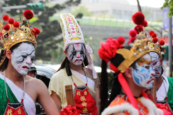 Taipei Taiwán Abril 2014 Desfile Santos Generales Feria Del Templo — Foto de Stock