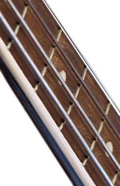 Beyaz arka plan üzerinde izole bas gitar