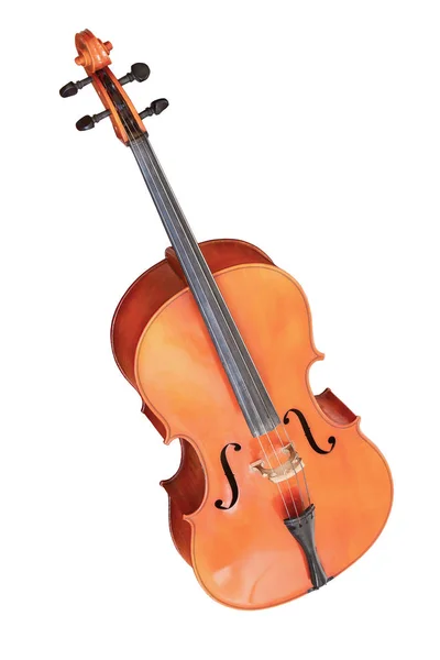 Klassisches Musikinstrument Cello isoliert auf weißem Hintergrund — Stockfoto