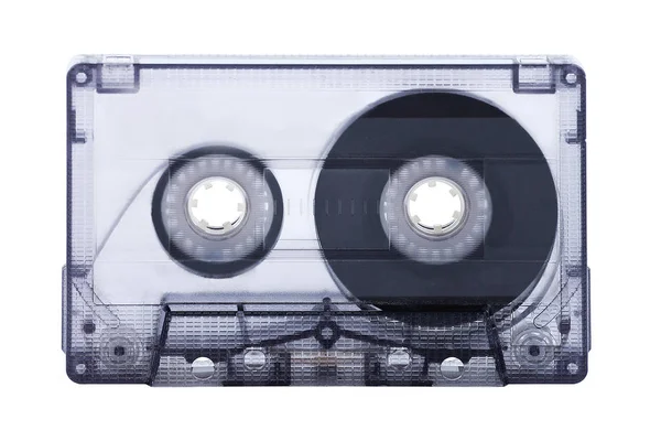 Fita cassete de áudio isolada no fundo branco — Fotografia de Stock