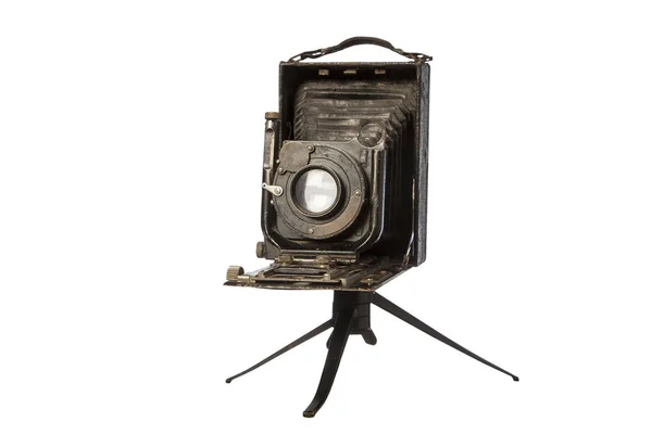 白い背景で隔離されたレトロなカメラ — ストック写真