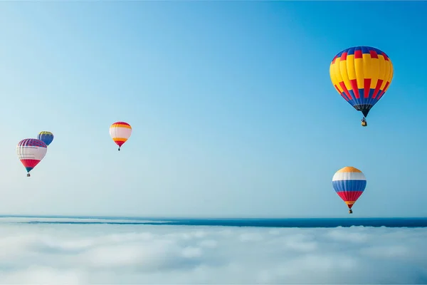 balloons on the blue sky background