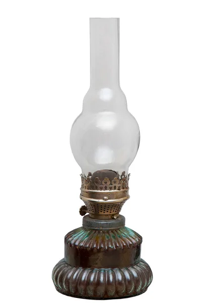 Lâmpada de querosene vintage isolado no fundo branco — Fotografia de Stock