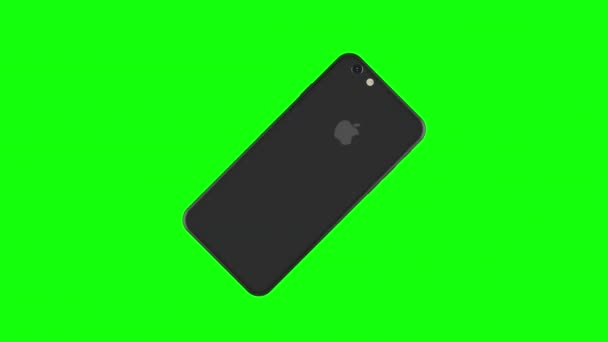 Espaço cinza telefone girando em fundo verde — Vídeo de Stock