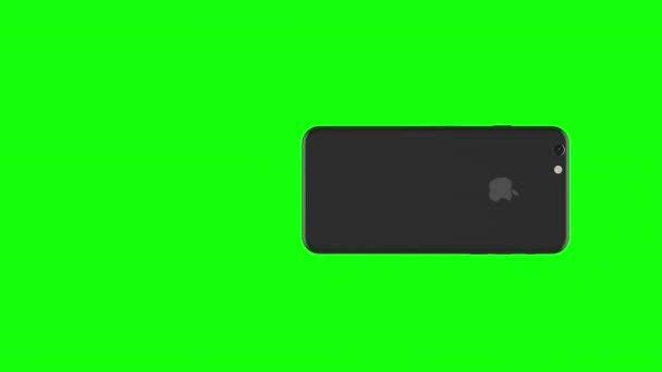Χώρος γκρι τηλέφωνο περιστρεφόμενη σε πράσινο φόντο — Αρχείο Βίντεο