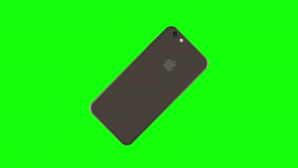 Gold Phone Rotating on Green Background — Stock Video