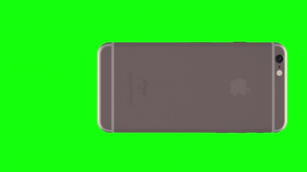 Rose Gold Phone Rotating on Green Background — Stock Video