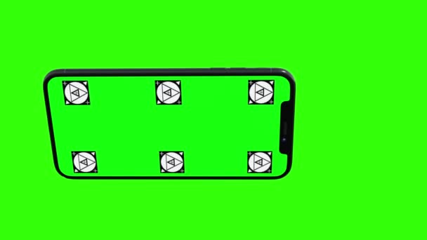 Isolert smarttelefon med grønt skjerm – stockvideo