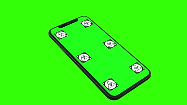Na białym tle inteligentny telefon z zielonego ekranu — Wideo stockowe