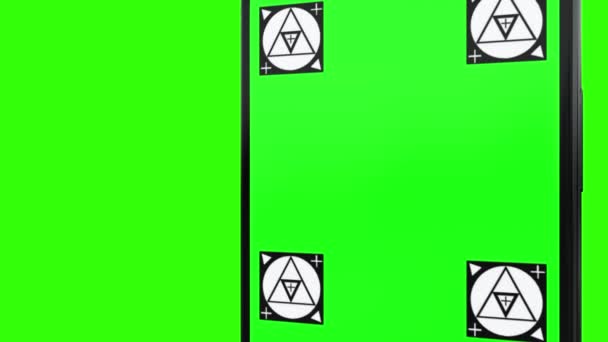 Chytrý telefon s zeleným plátnem, samostatný — Stock video