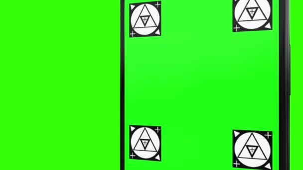 Isolert smarttelefon med grønt skjerm – stockvideo
