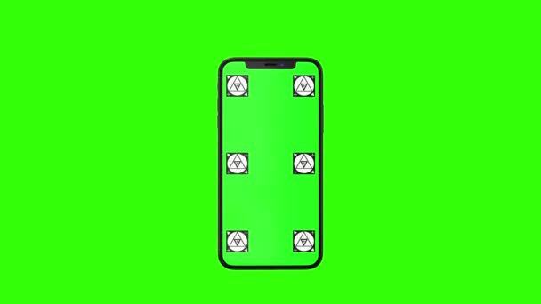 Smart Phone isolato con schermo verde — Video Stock