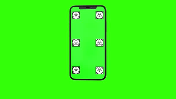 Smart Phone isolato con schermo verde — Video Stock