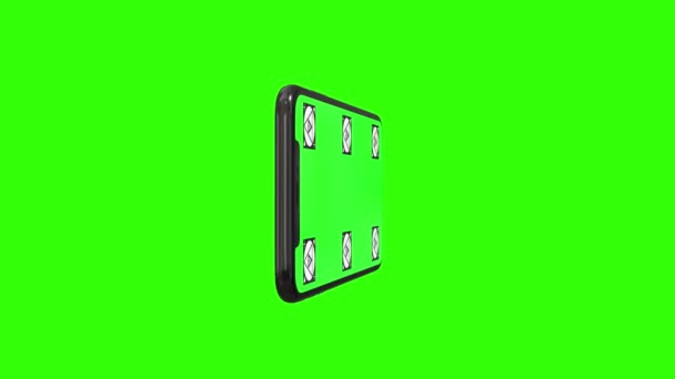 Smart Phone isolato con schermo verde — Video Stock