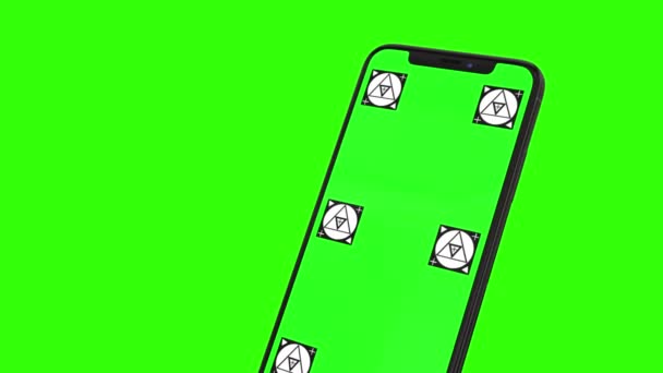 Απομονωμένη έξυπνο τηλέφωνο με πράσινη οθόνη — Αρχείο Βίντεο