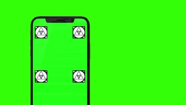 Elszigetelt szúró telefon-val zöld képernyő — Stock videók