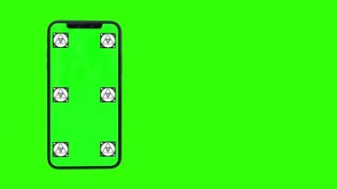 Yeşil ekranlı akıllı telefon izole