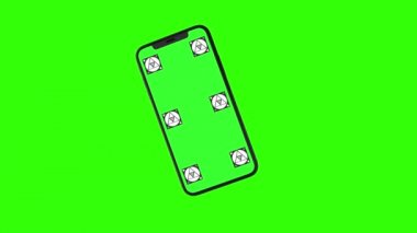 Yeşil ekranlı akıllı telefon izole