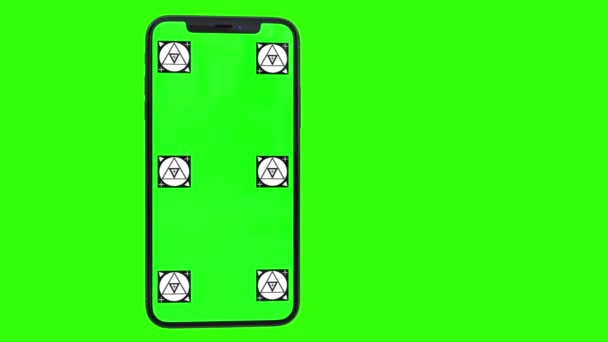 Chytrý telefon s zeleným plátnem, samostatný — Stock video