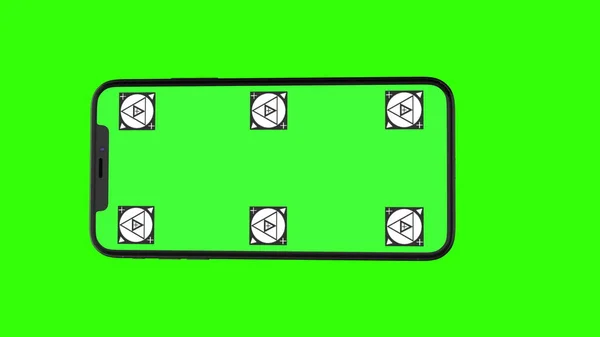 녹색 스크린 격리 된 스마트폰 — 스톡 사진