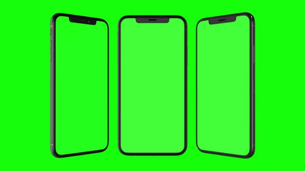 Isolated Smart Phone with Green Screen