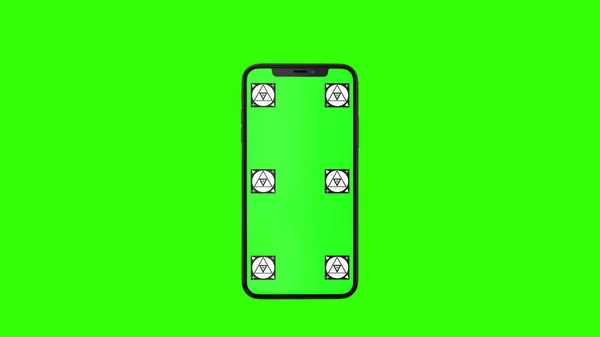 Teléfono inteligente aislado con pantalla verde — Foto de Stock