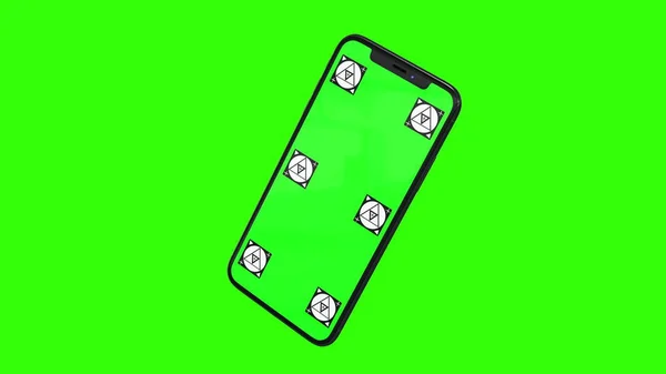 Isolated Smart Phone with Green Screen