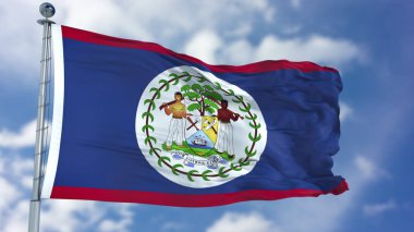 Mavi bir gökyüzü Belize bayrağı