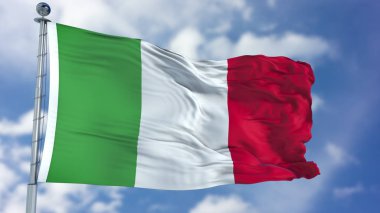 Mavi bir gökyüzü İtalya bayrağı