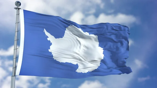 Flaga Antarktydy w błękitne niebo — Zdjęcie stockowe