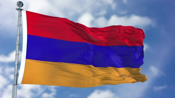 Vlag van Armenië in een blauwe hemel — Stockfoto