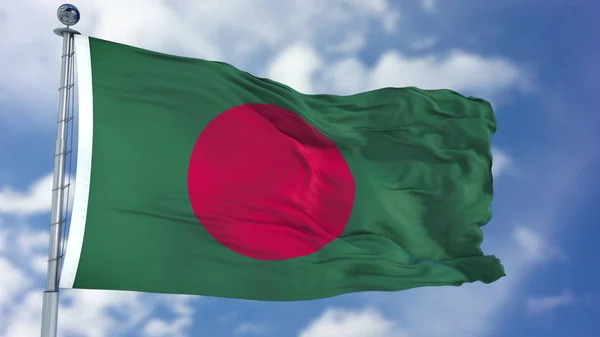 Σημαία του Μπανγκλαντές σε ένα καταγάλανο ουρανό — Φωτογραφία Αρχείου