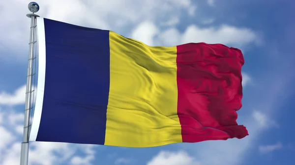 Drapeau Tchad dans un ciel bleu — Photo