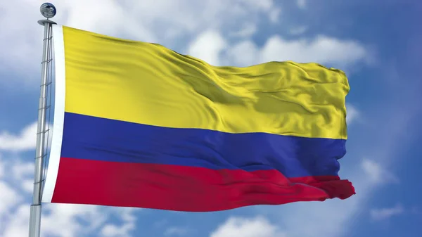 蓝天上的哥伦比亚国旗 — 图库照片