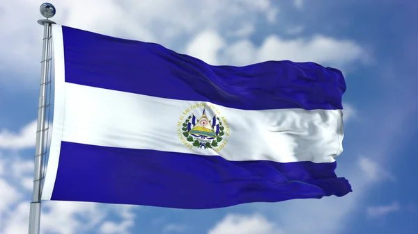 Флаг Сальвадора в голубом небе — стоковое фото